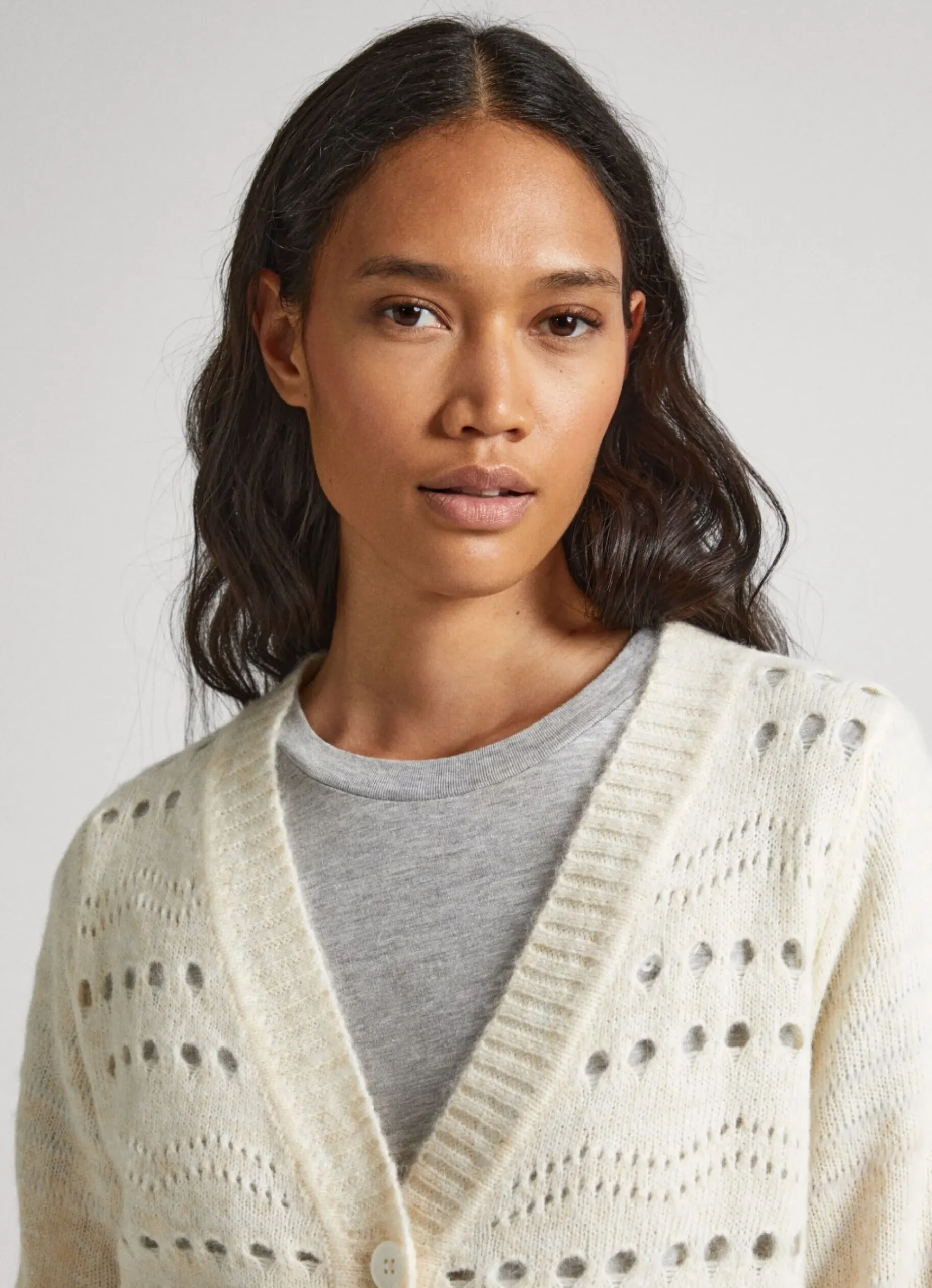 Mulher Pepe Jeans Malhas E Cardigans>Cardigan Com Detalhes Abertos