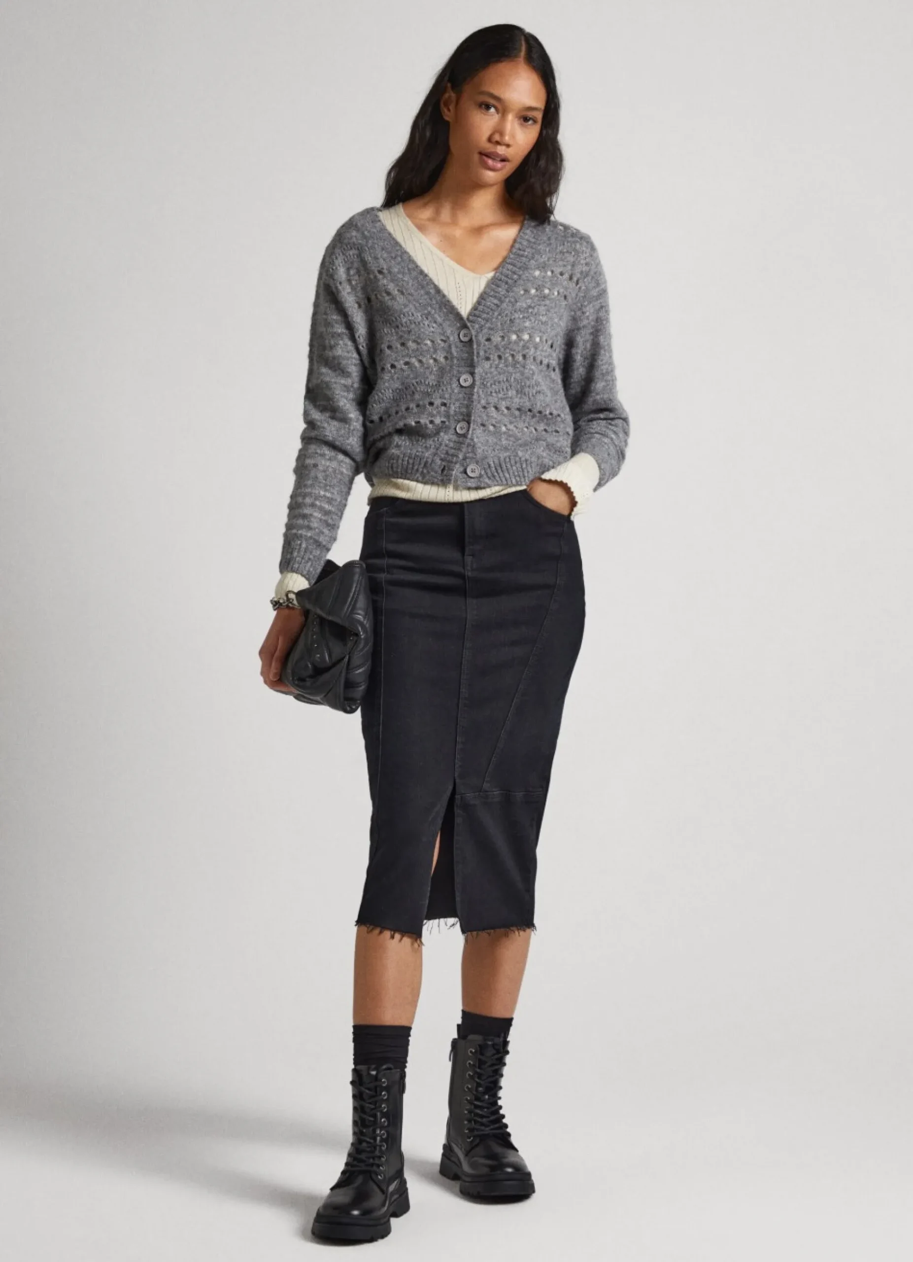 Mulher Pepe Jeans Malhas E Cardigans>Cardigan Com Detalhes Abertos