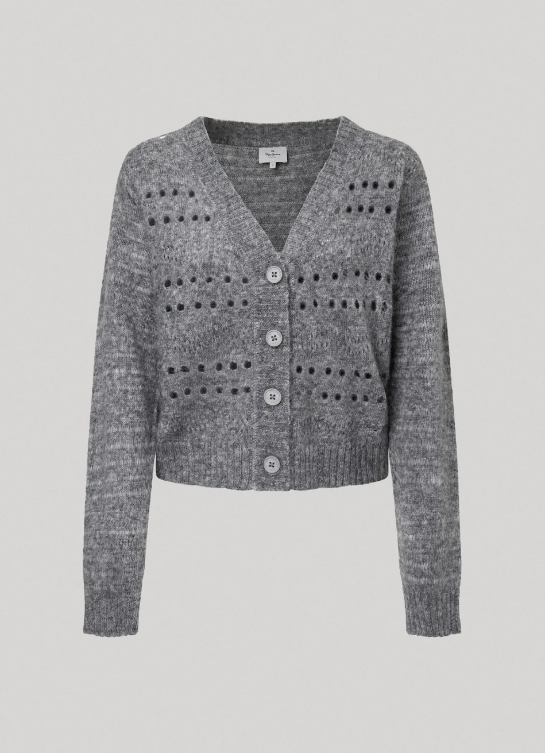 Mulher Pepe Jeans Malhas>Cardigan Com Detalhes Abertos