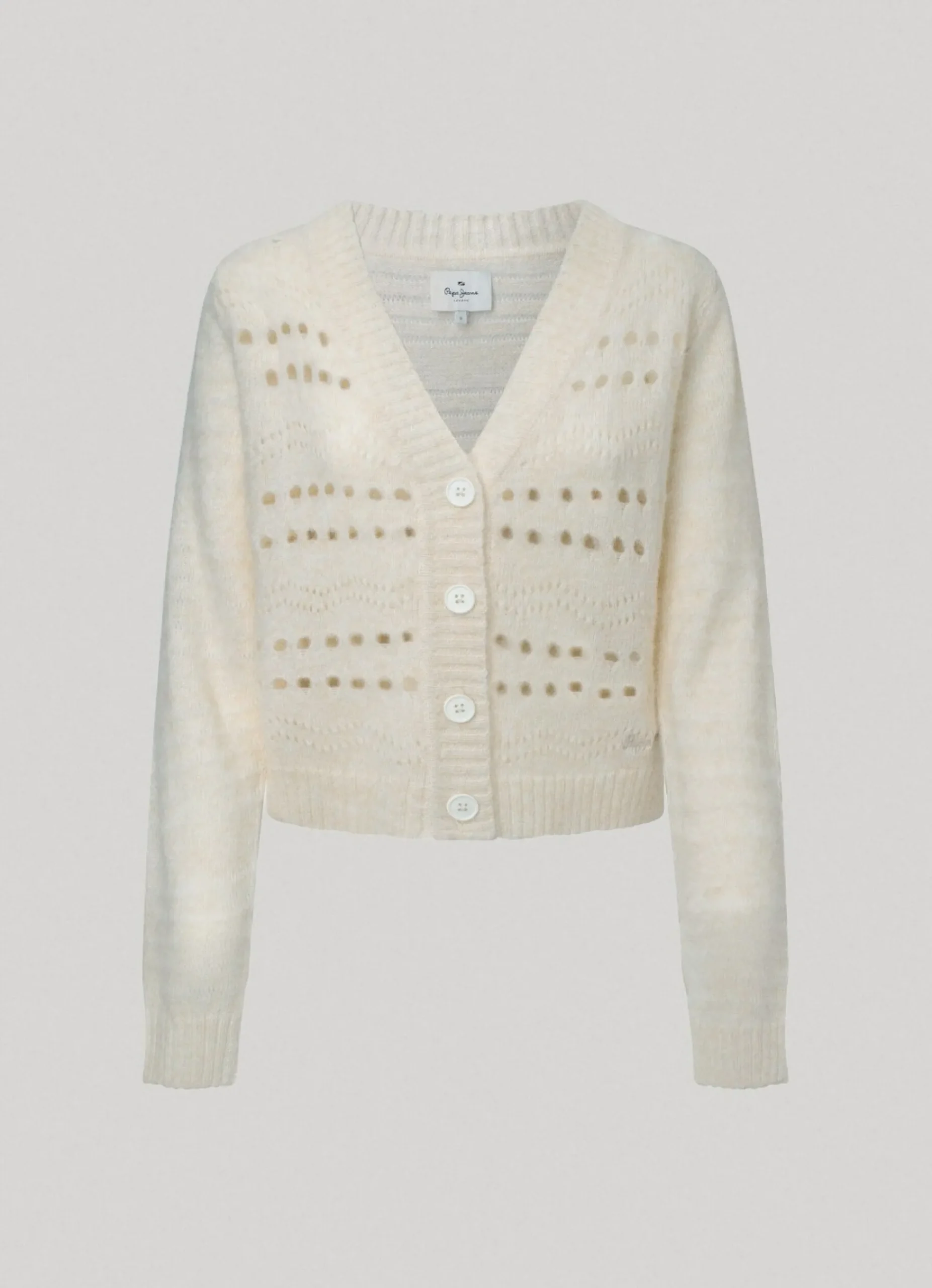 Mulher Pepe Jeans Malhas>Cardigan Com Detalhes Abertos