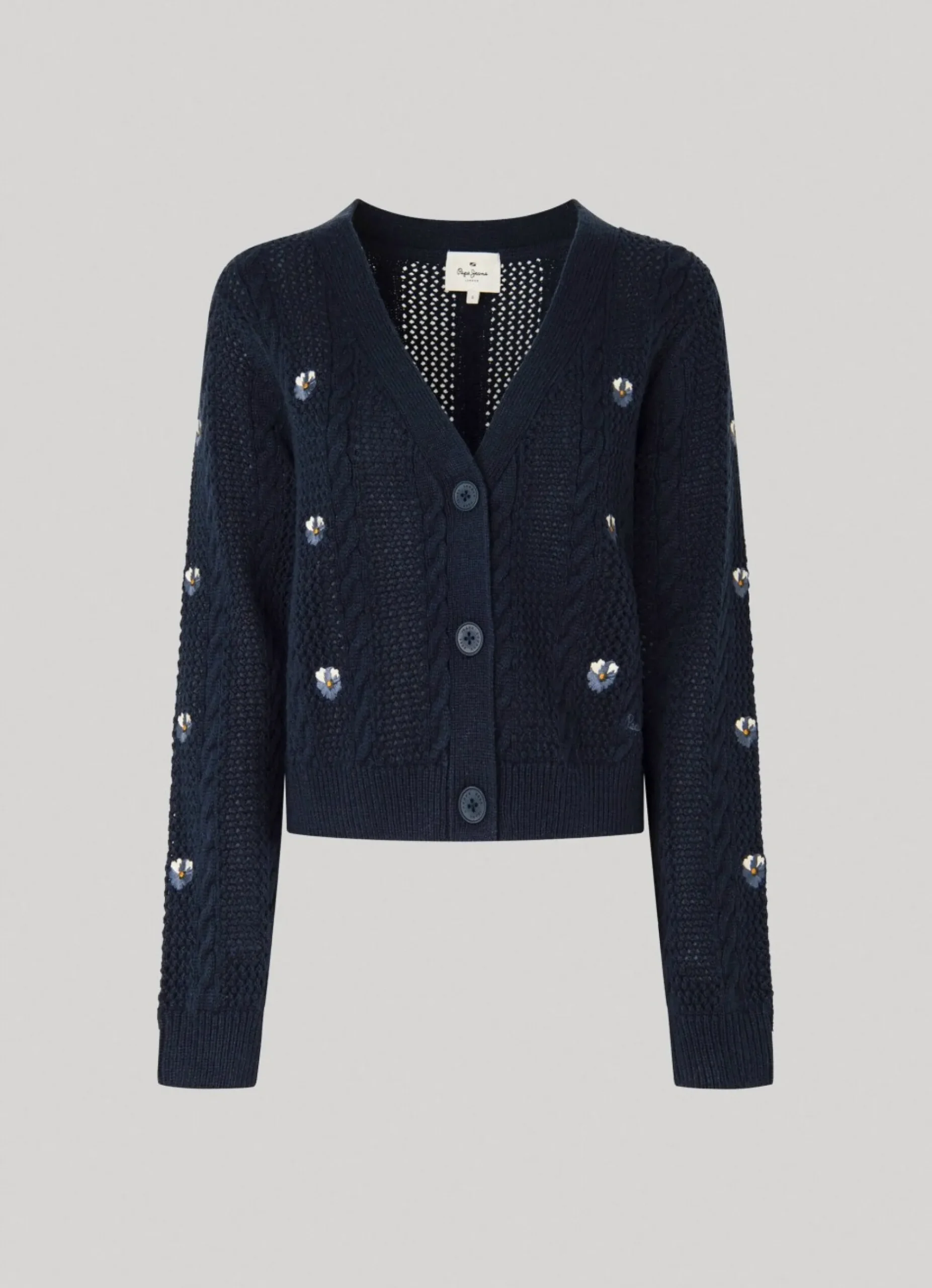 Mulher Pepe Jeans Malhas>Cardigan Com Detalhes Abertos