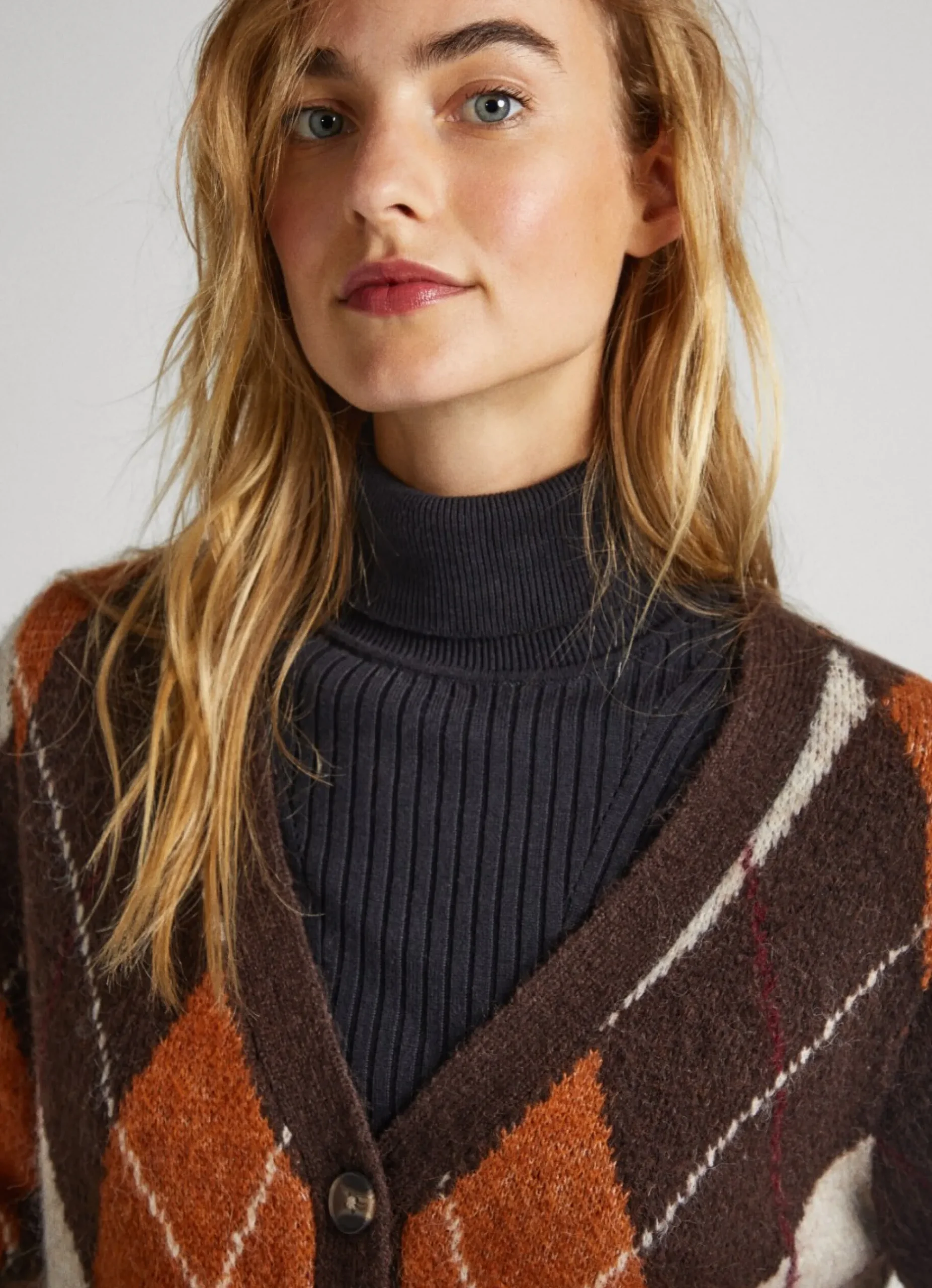 Mulher Pepe Jeans Malhas E Cardigans>Cardigan Losangos Entrelacados