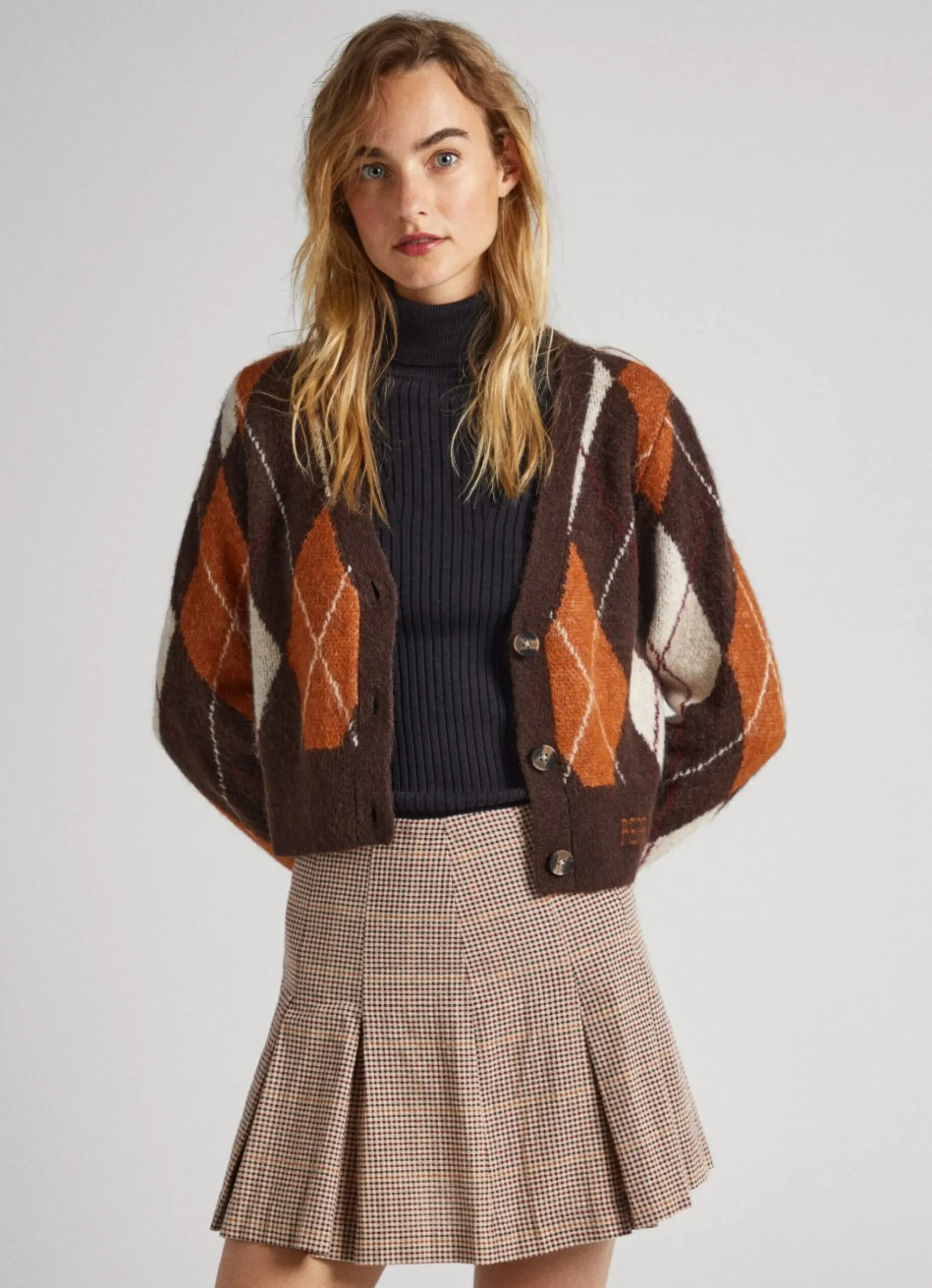 Mulher Pepe Jeans Malhas>Cardigan Losangos Entrelacados