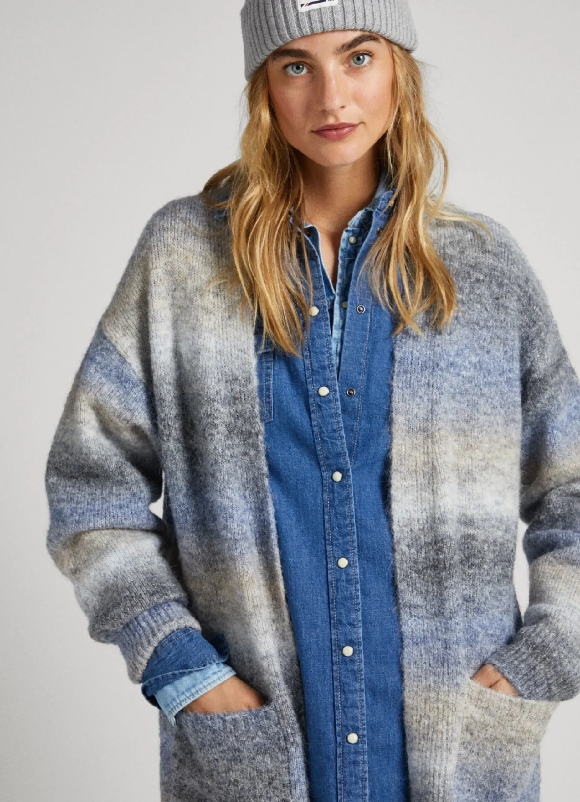 Mulher Pepe Jeans Malhas>Cardigan Melange As Riscas