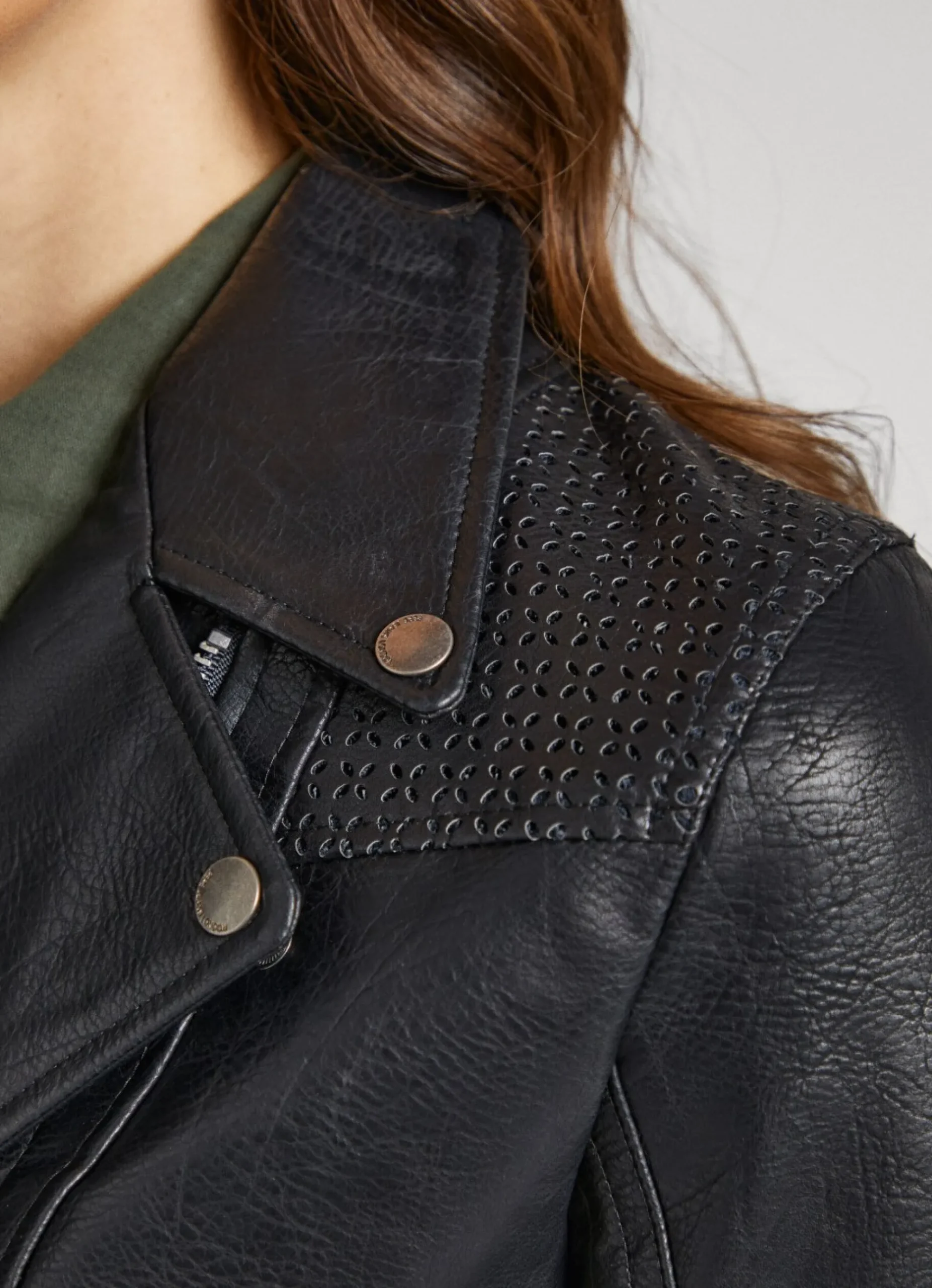 Mulher Pepe Jeans Casaco E Jaquetas>Casaco Biker Com Detalhes Abertos