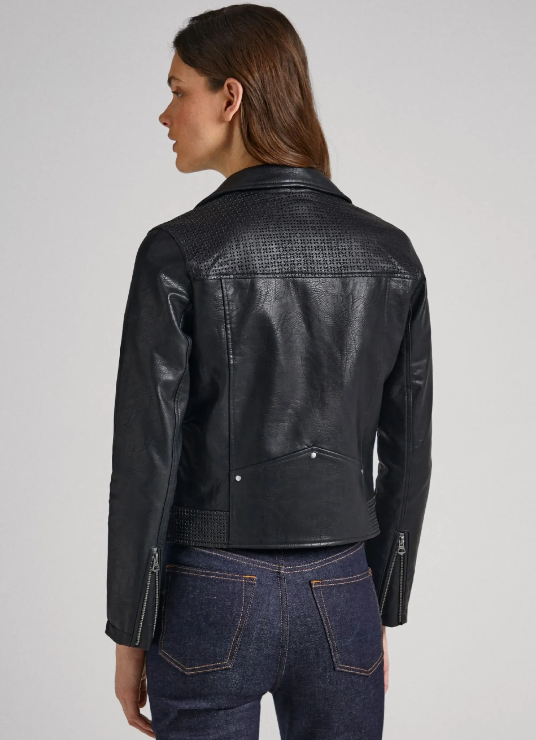 Mulher Pepe Jeans Casaco E Jaquetas>Casaco Biker Com Detalhes Abertos
