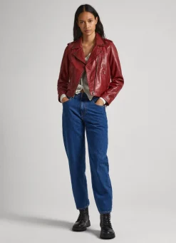 Mulher Pepe Jeans Casaco E Jaquetas>Casaco Biker De Couro
