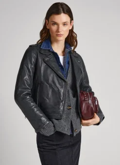 Mulher Pepe Jeans Casaco E Jaquetas>Casaco Biker De Couro