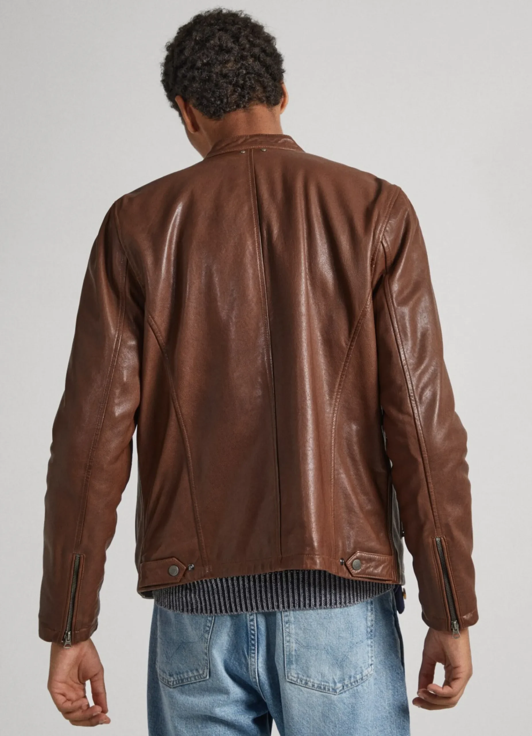 Homem Pepe Jeans Casaco E Jaquetas>Casaco Biker De Couro De Couro