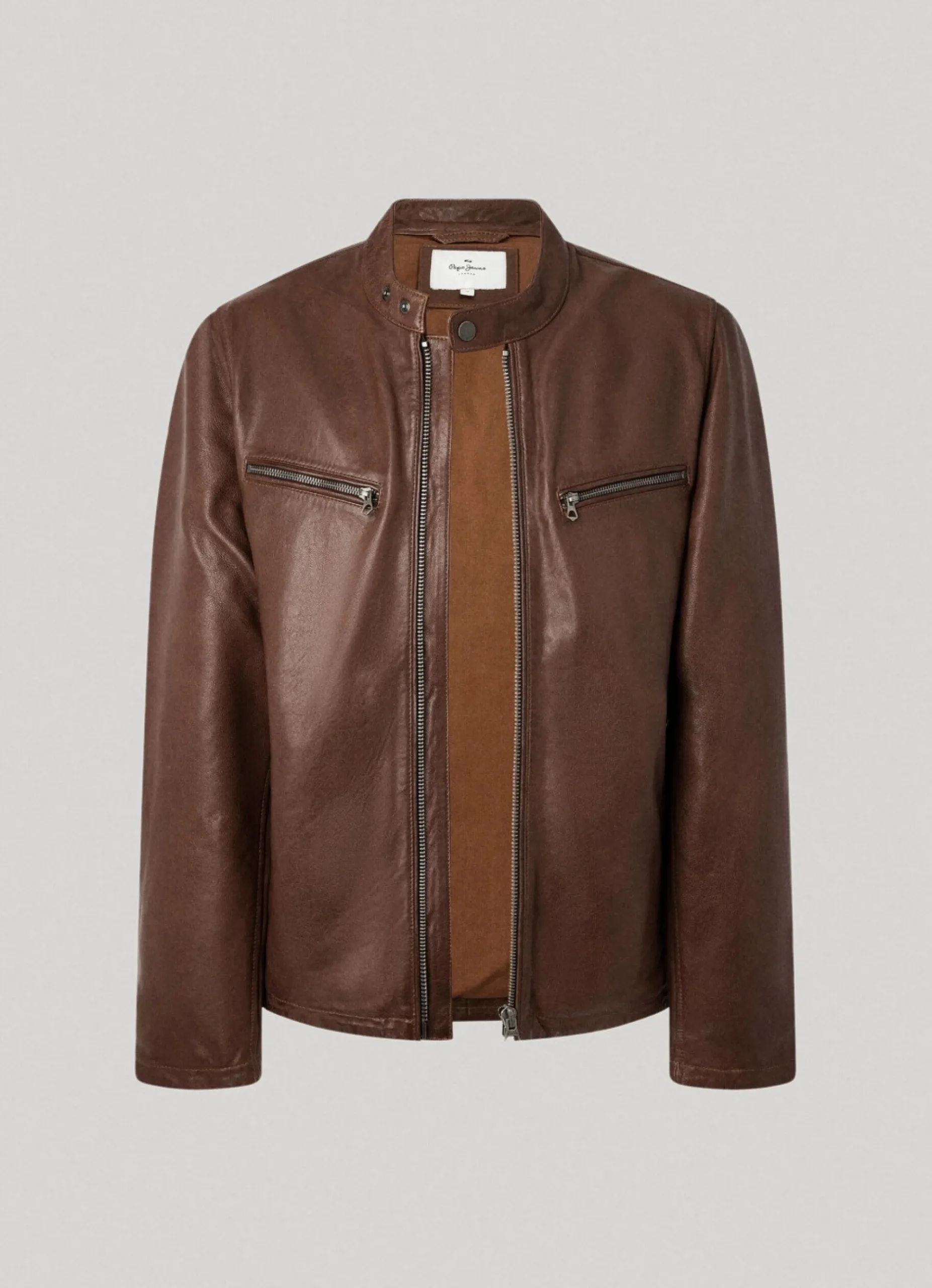 Homem Pepe Jeans Casaco E Jaquetas>Casaco Biker De Couro De Couro