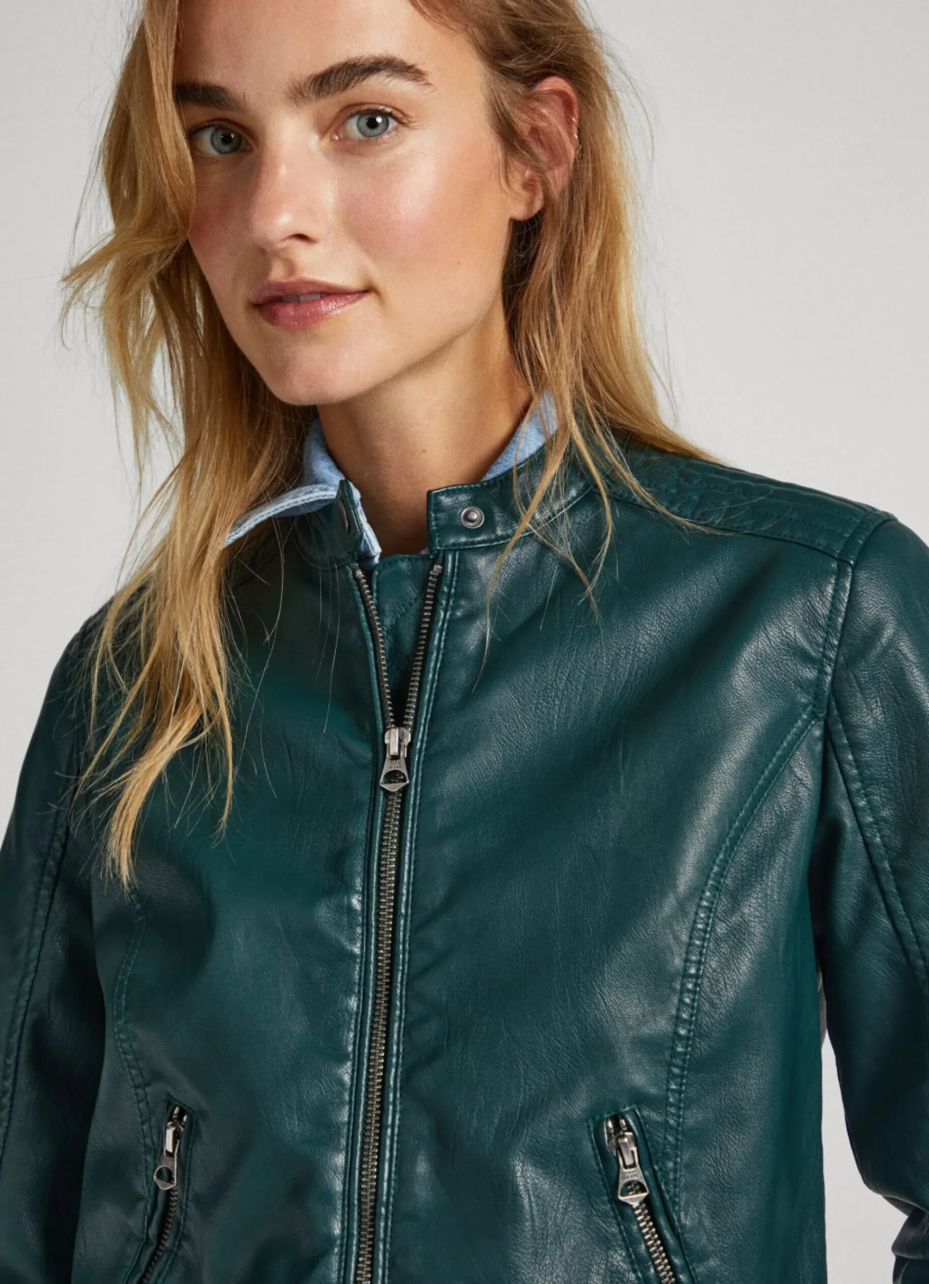 Mulher Pepe Jeans Casaco E Jaquetas>Casaco Biker Ombros Acolchoados