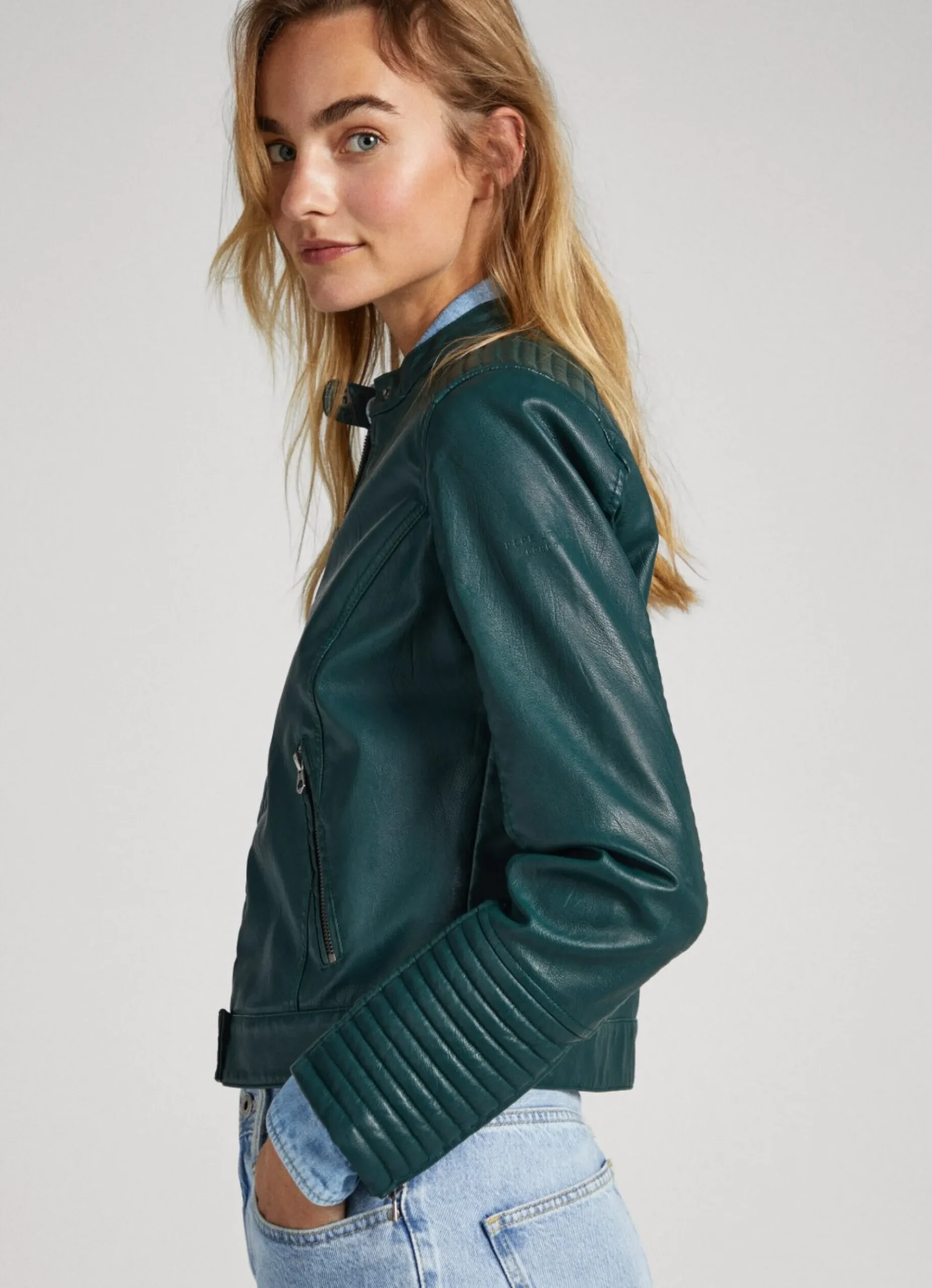 Mulher Pepe Jeans Casaco E Jaquetas>Casaco Biker Ombros Acolchoados