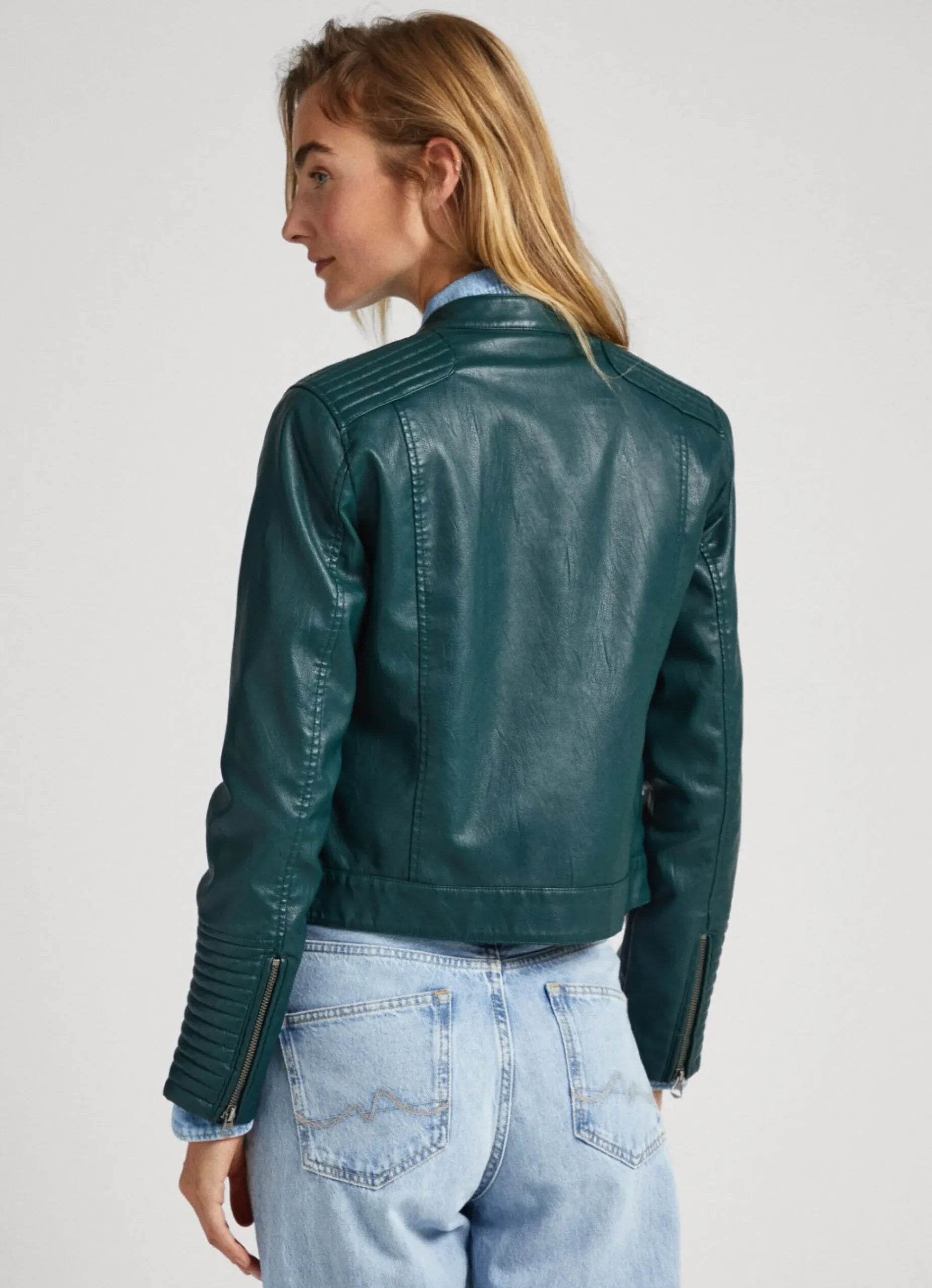 Mulher Pepe Jeans Casaco E Jaquetas>Casaco Biker Ombros Acolchoados