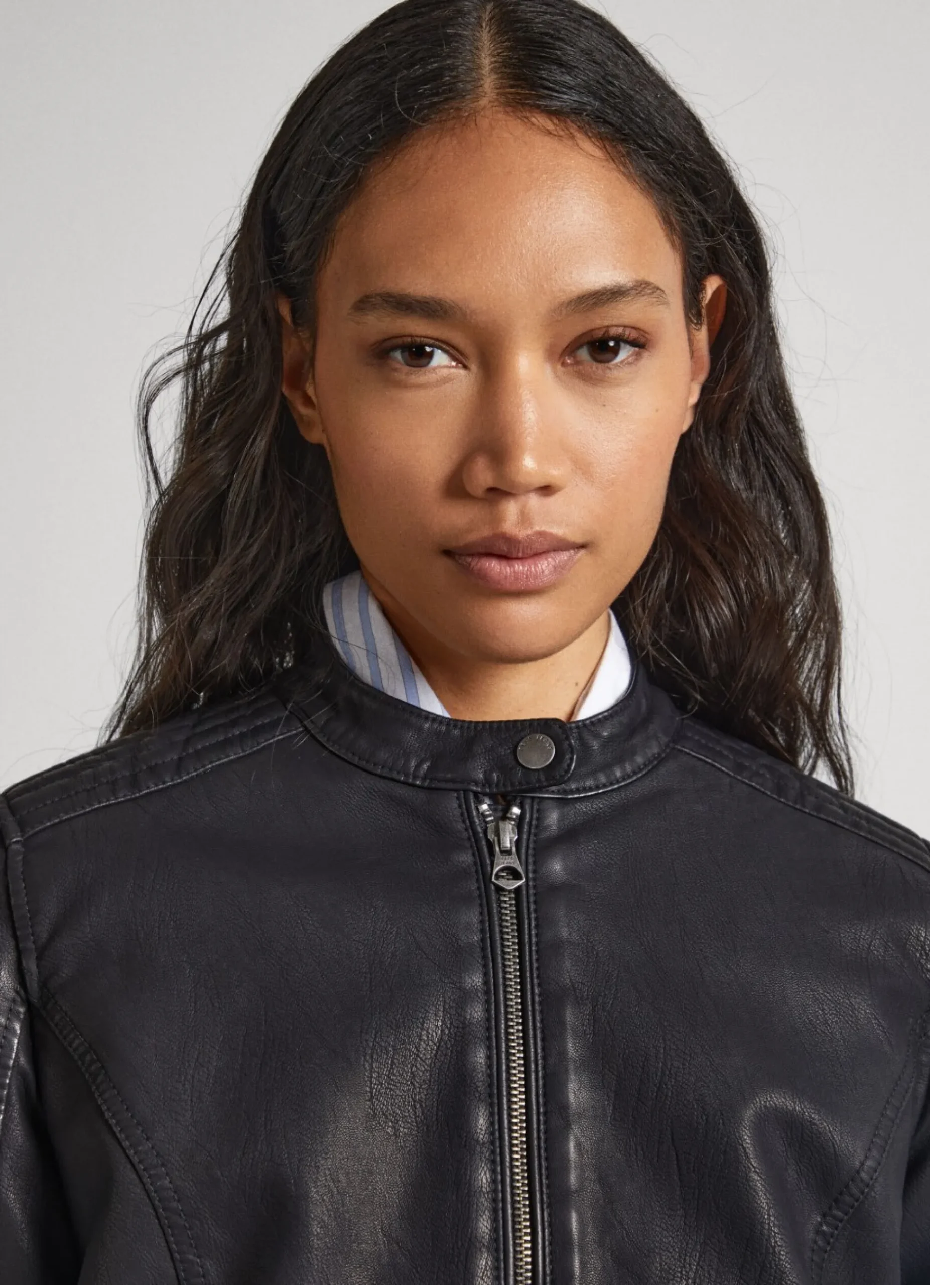 Mulher Pepe Jeans Casaco E Jaquetas>Casaco Biker Ombros Acolchoados
