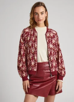 Mulher Pepe Jeans Malhas E Cardigans>Casaco Bomber Ornamental