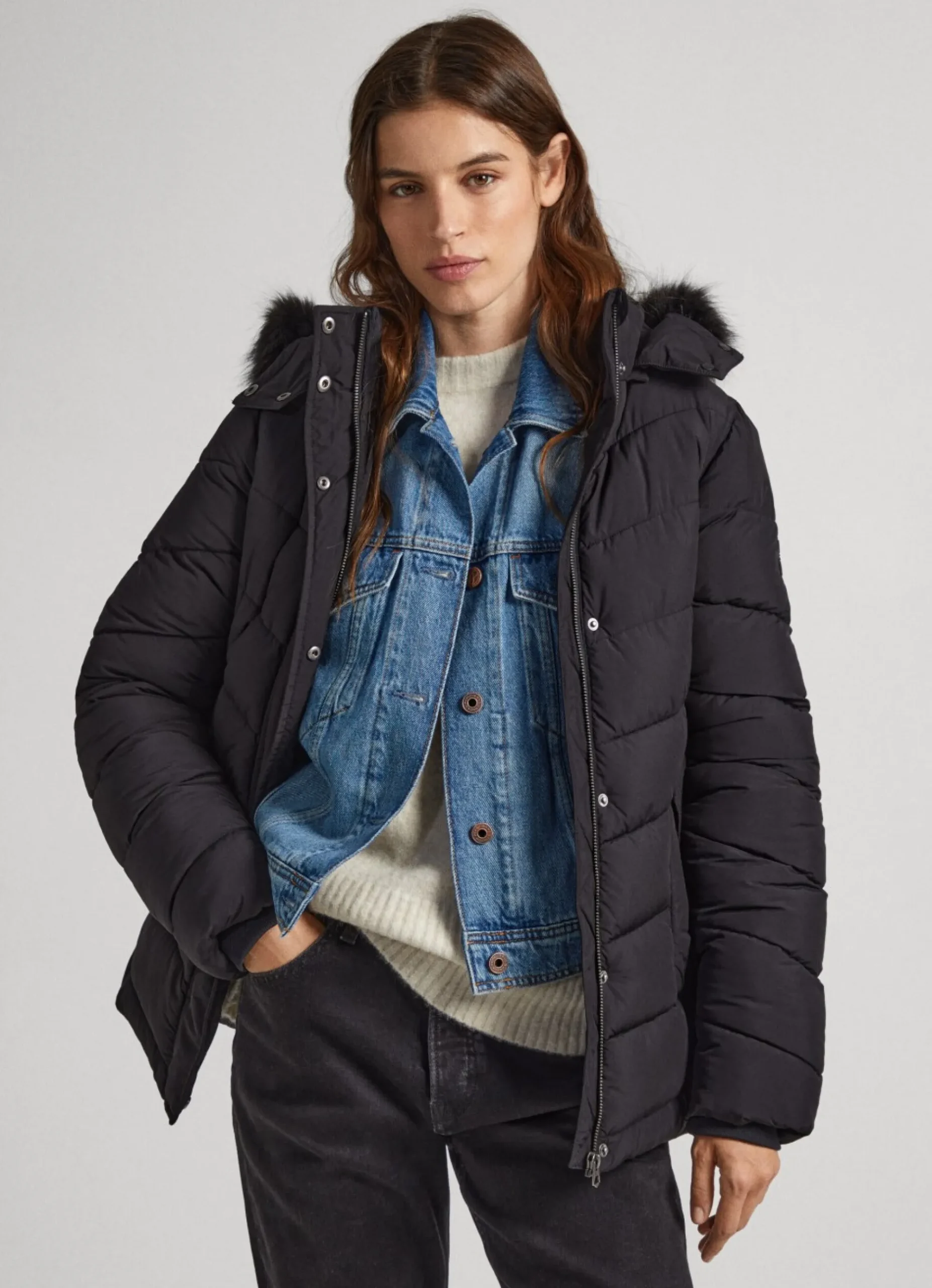 Mulher Pepe Jeans Casaco E Jaquetas>Casaco Comprido Acolchoado