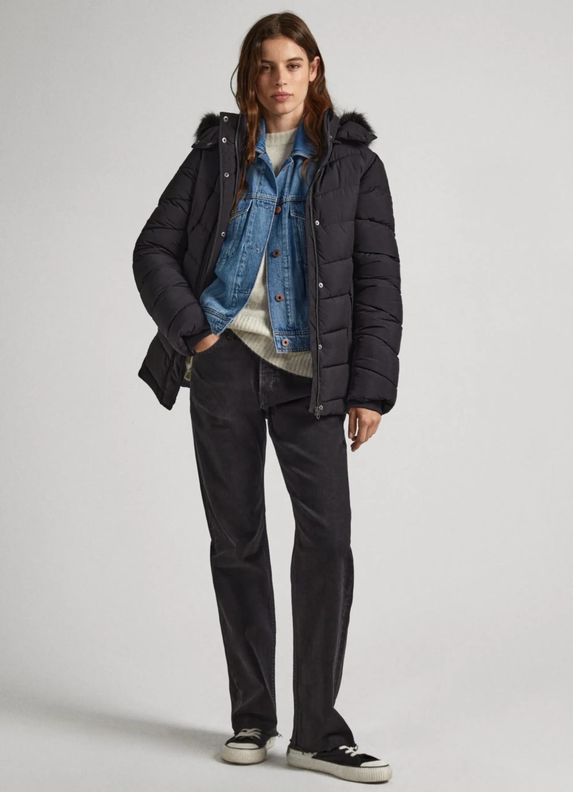 Mulher Pepe Jeans Casaco E Jaquetas>Casaco Comprido Acolchoado
