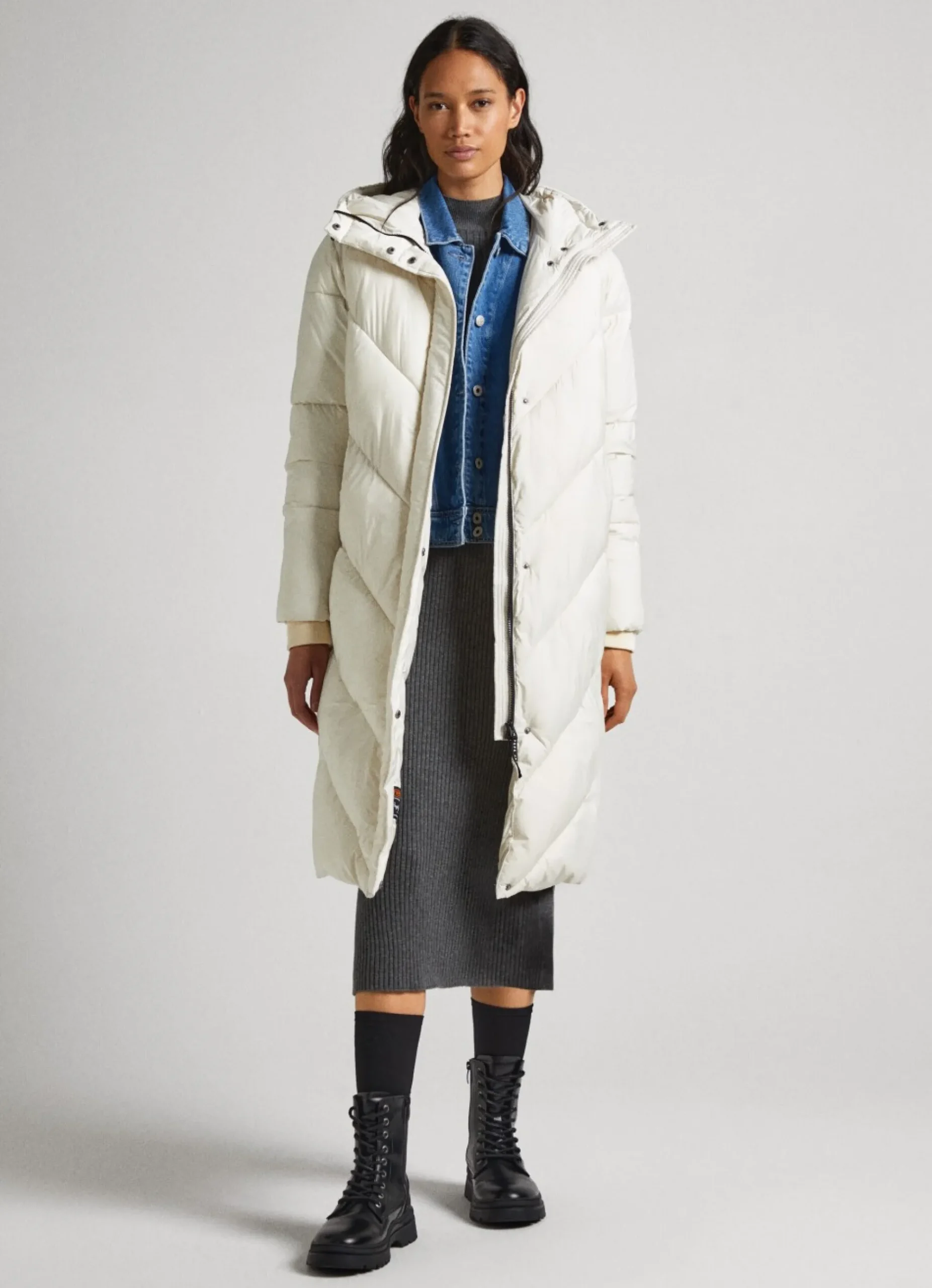 Mulher Pepe Jeans Casaco E Jaquetas>Casaco Comprido Acolchoado