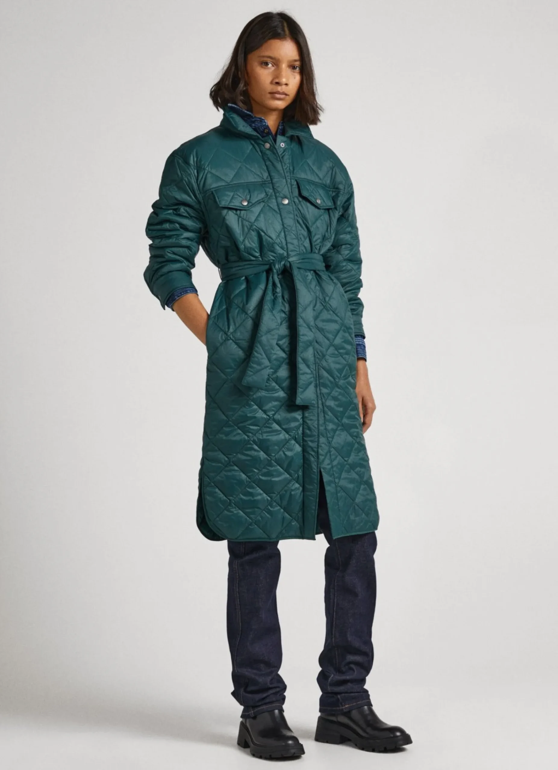 Mulher Pepe Jeans Casaco E Jaquetas>Casaco Comprido Acolchoado