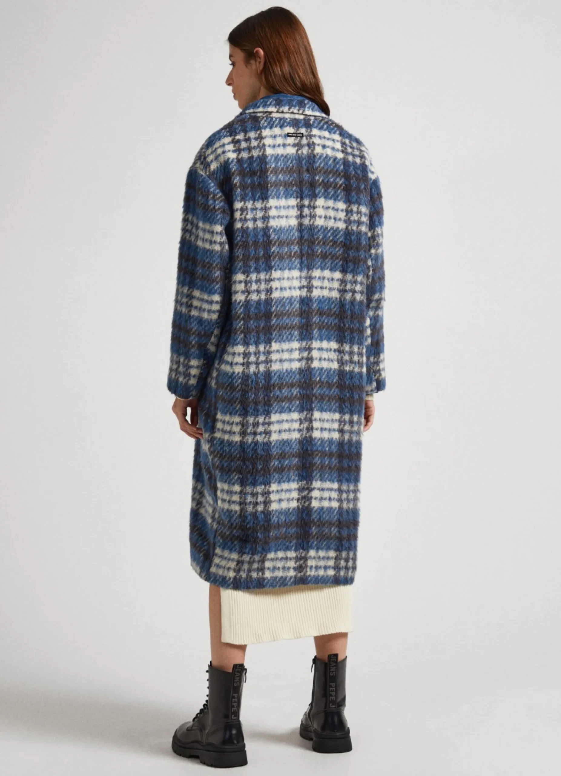 Mulher Pepe Jeans Casaco E Jaquetas>Casaco Comprido De La Xadrez