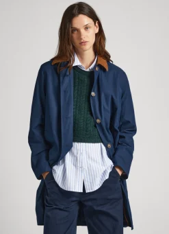 Mulher Pepe Jeans Casaco E Jaquetas>Casaco Comprido Gola De Veludo