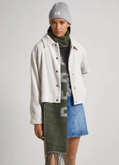 Mulher Pepe Jeans Casaco E Jaquetas>Casaco De Bombazina Com Botoes