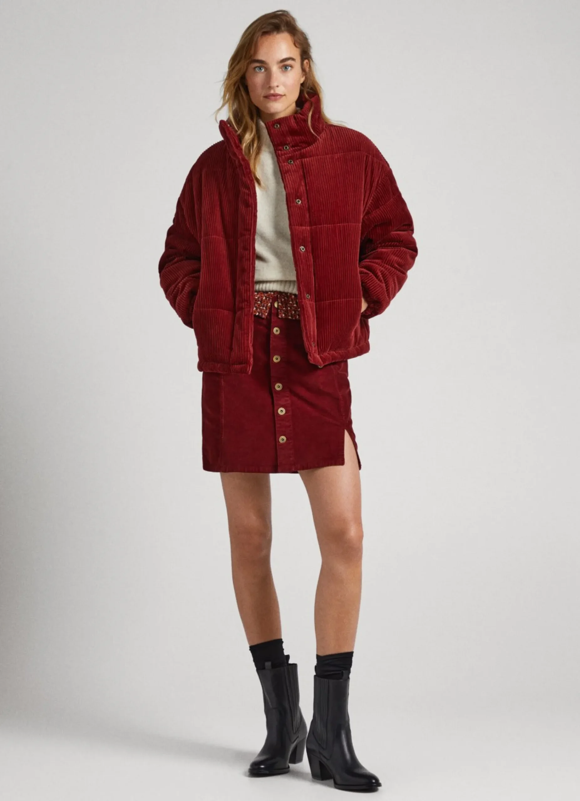 Mulher Pepe Jeans Casaco E Jaquetas>Casaco De Bombazina Oversized