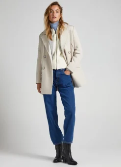 Mulher Pepe Jeans Casaco E Jaquetas>Casaco De La Com Abotoadura Dupla