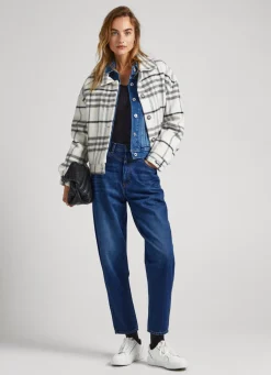 Mulher Pepe Jeans Casaco E Jaquetas>Casaco De La Com Padrao Xadrez