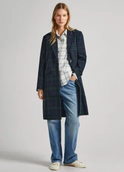 Mulher Pepe Jeans Casaco E Jaquetas>Casaco De La Xadrez Escoces