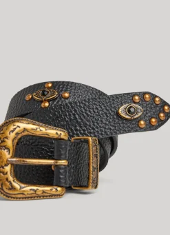 Mulher Pepe Jeans Cintos>Cinto De Couro Fivela De Metal