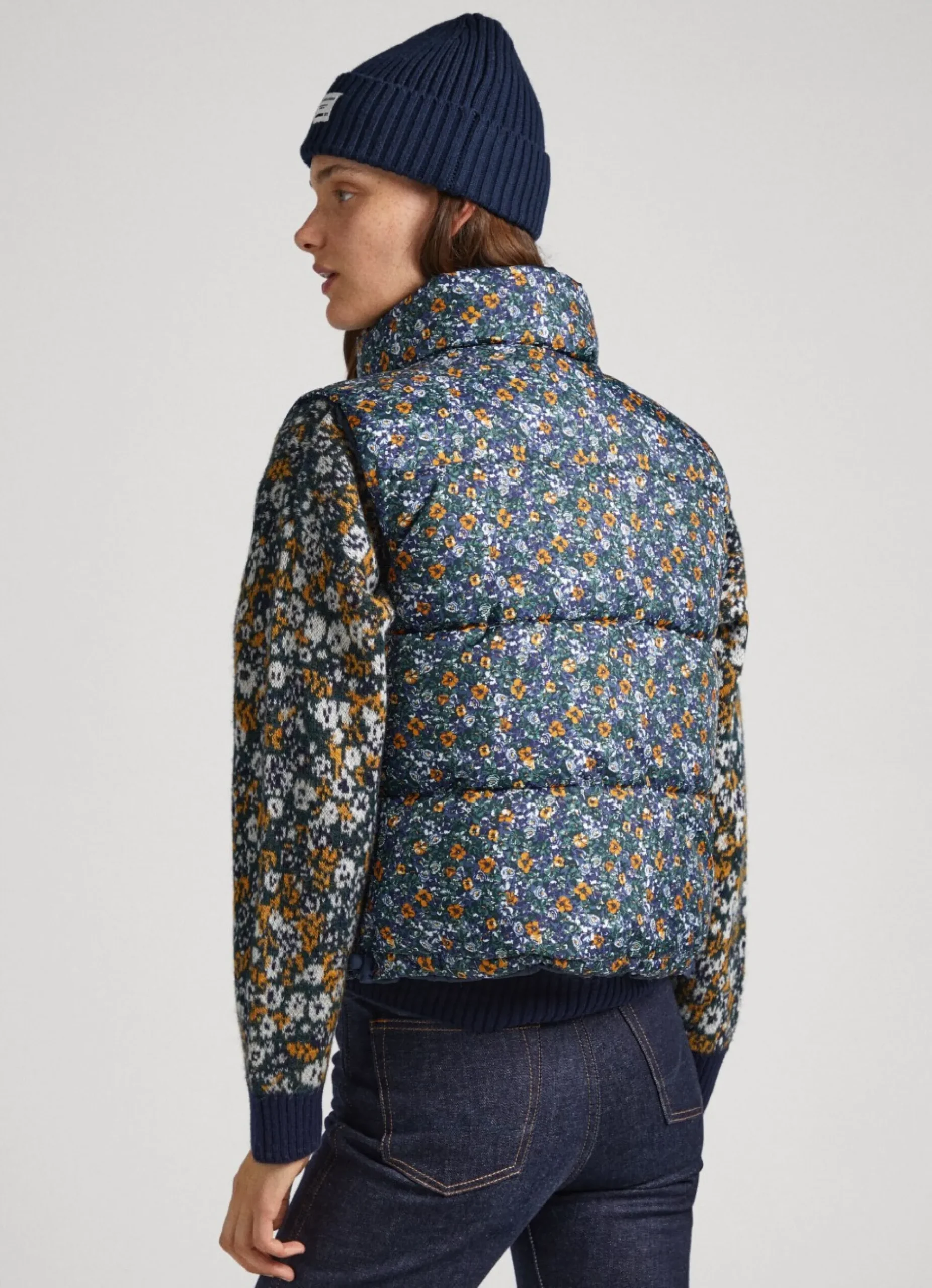 Mulher Pepe Jeans Casaco E Jaquetas>Colete Acolchoado Flores