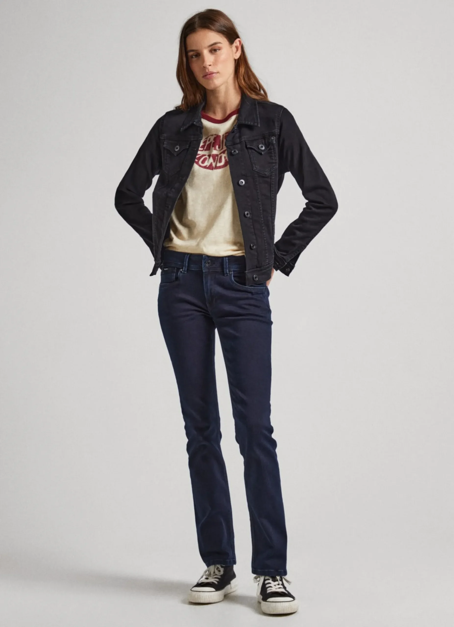 Mulher Pepe Jeans Straight>Jeans Saturn Regular Fit Mid Rise