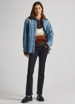Mulher Pepe Jeans Straight>Jeans Saturn Regular Fit Mid Rise