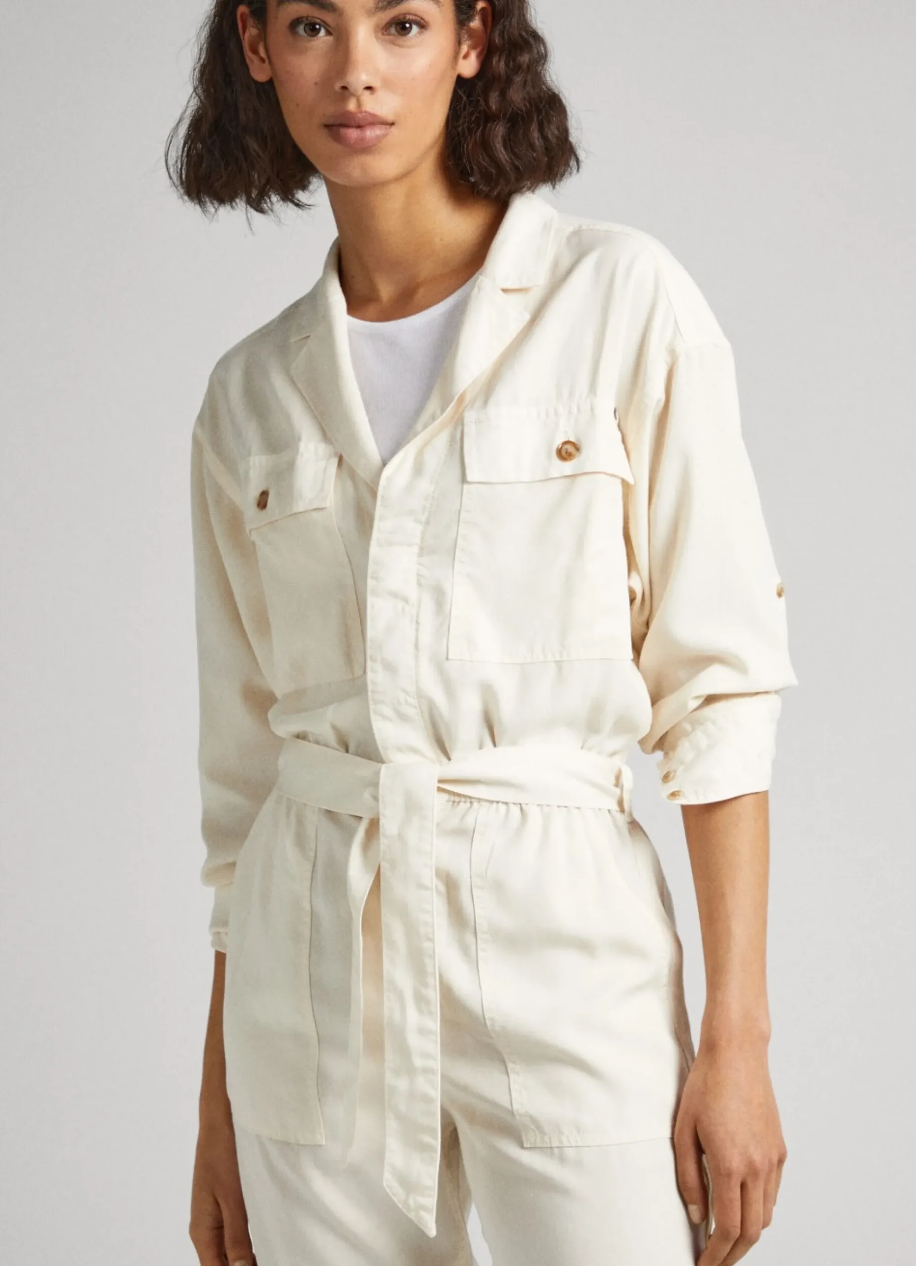 Mulher Pepe Jeans Vestidos E Macacões>Macacao Comprido Detalhe Cinto