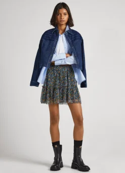 Mulher Pepe Jeans Saias E Calções>Saia De Chiffon Padrao Floral