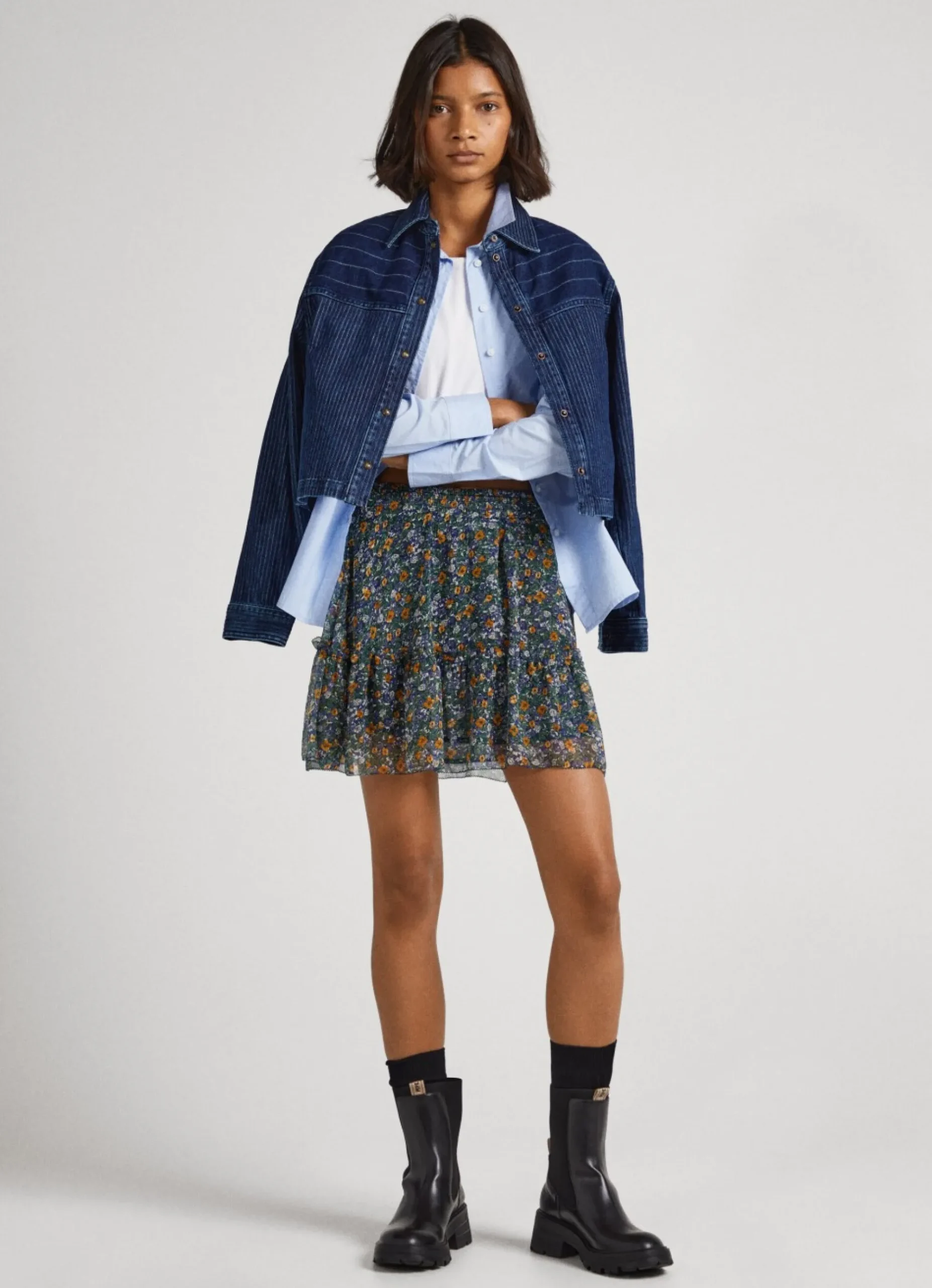Mulher Pepe Jeans Saias E Calções>Saia De Chiffon Padrao Floral