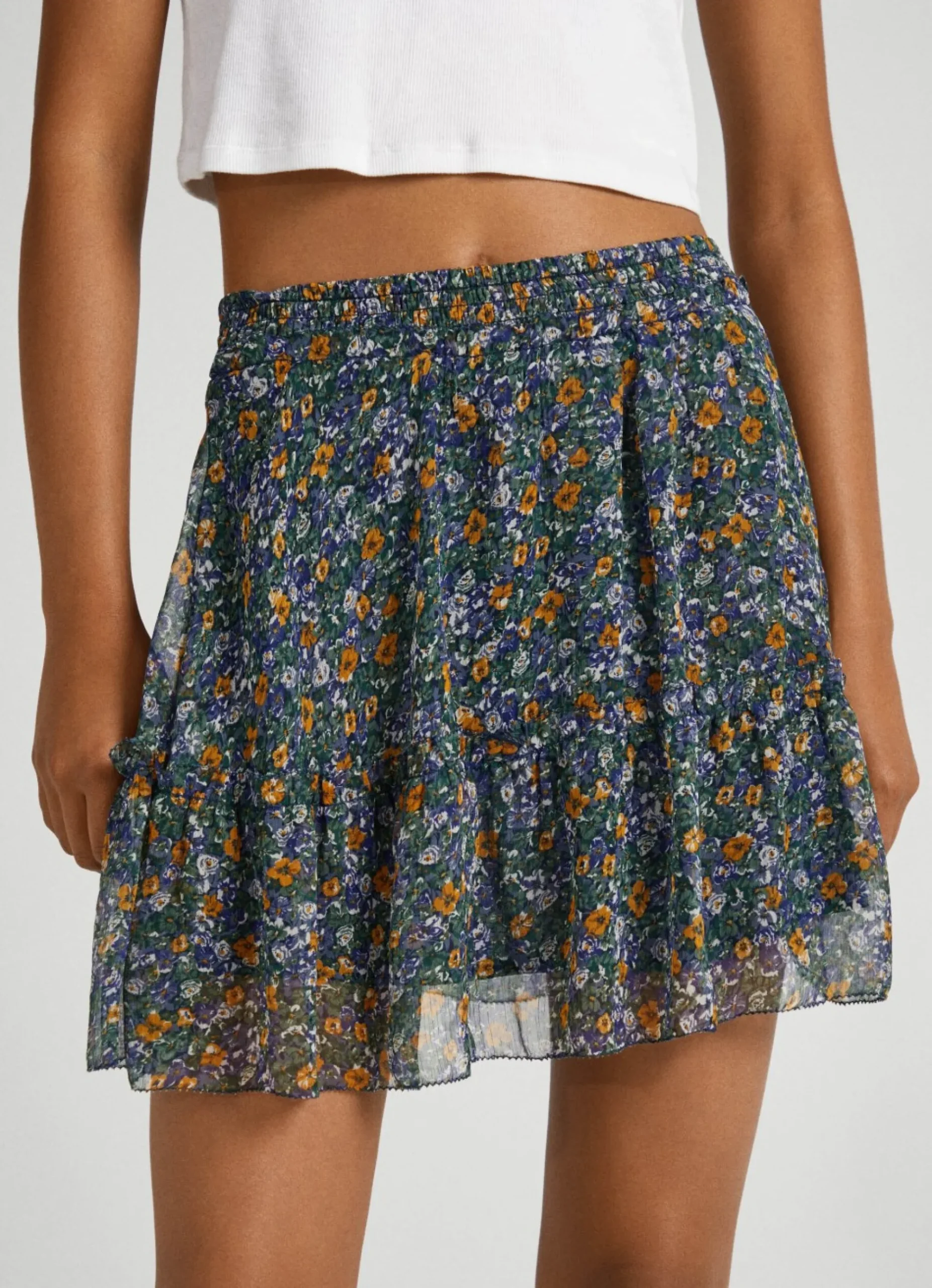 Mulher Pepe Jeans Saias E Calções>Saia De Chiffon Padrao Floral