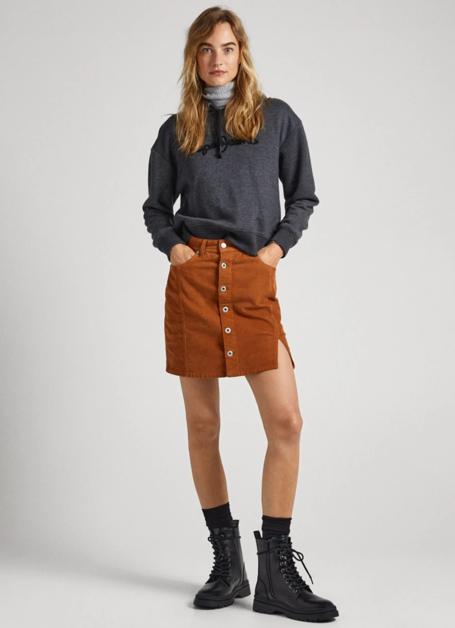 Mulher Pepe Jeans Saias E Calções>Saia De Veludo 5 Bolsos