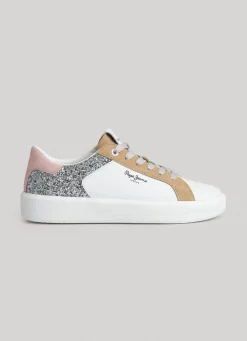 Mulher Pepe Jeans Sapatilhas>Sapatilhas Couro Dobbie Mix