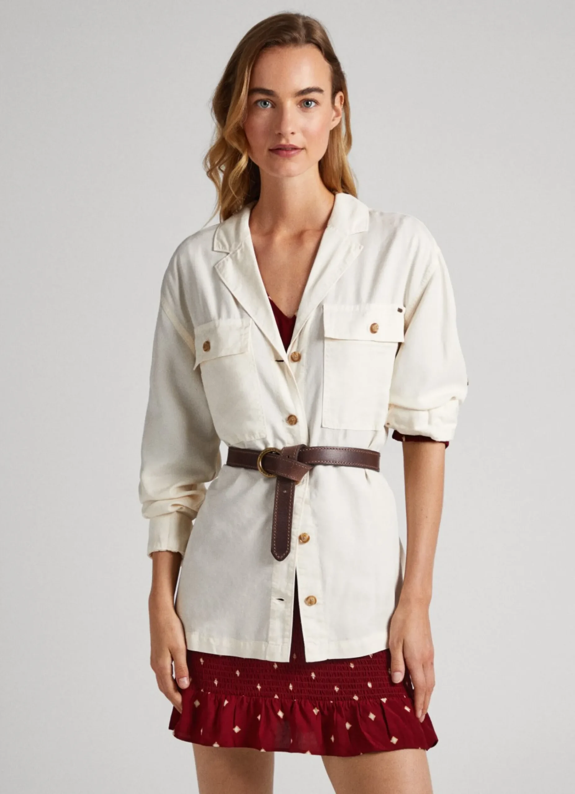 Mulher Pepe Jeans Camisas E Blusas>Sobrecamisa Comprida Relaxed Fit