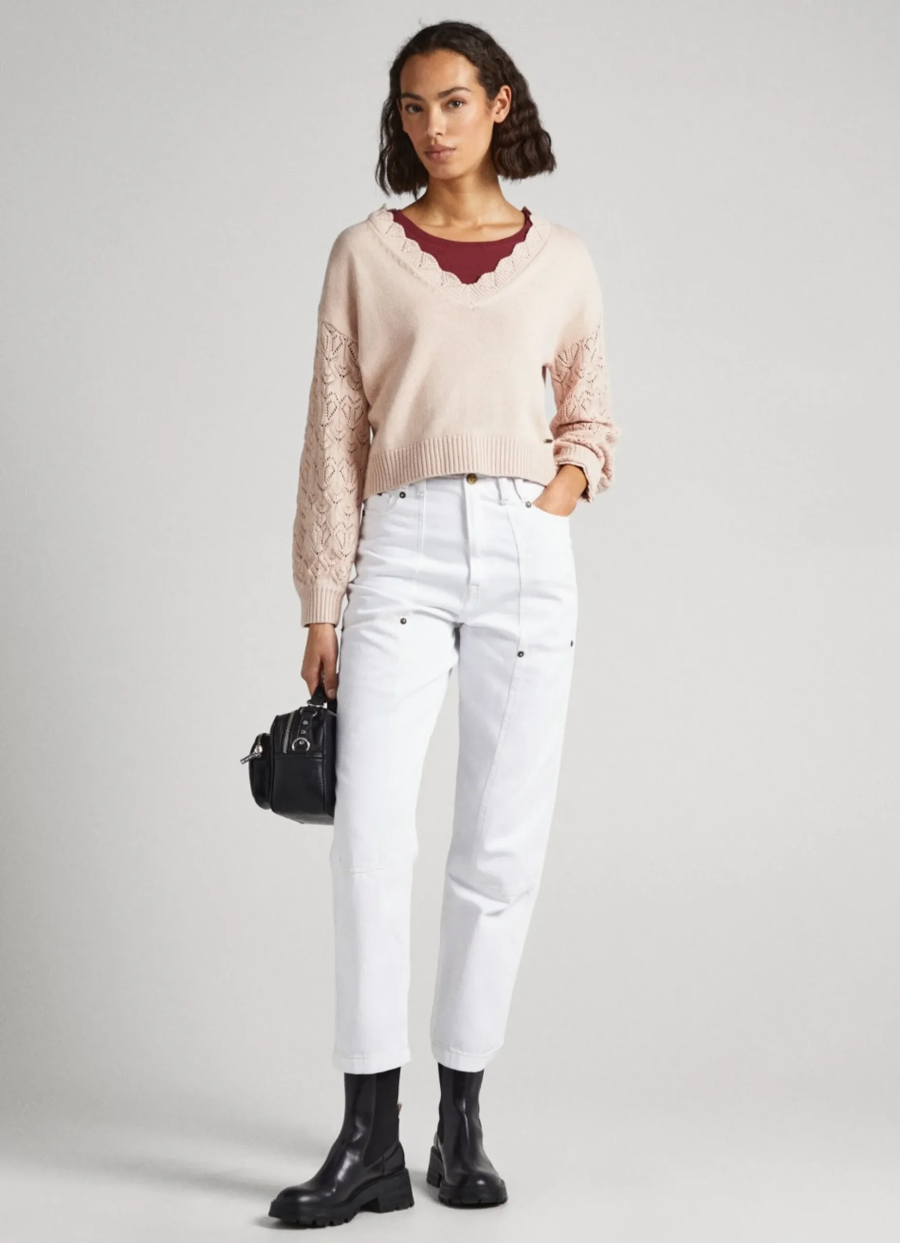 Mulher Pepe Jeans Malhas E Cardigans>Sweater Com Bordado Nas Mangas