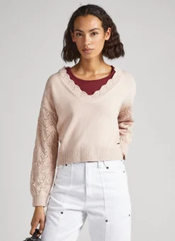 Mulher Pepe Jeans Malhas>Sweater Com Bordado Nas Mangas