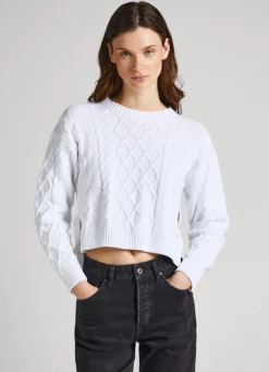 Mulher Pepe Jeans Malhas E Cardigans>Sweater De Malha Entrancada