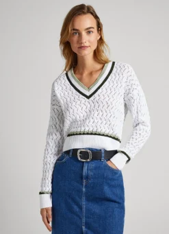 Mulher Pepe Jeans Malhas E Cardigans>Sweater Diamonds Openwork
