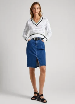 Mulher Pepe Jeans Malhas E Cardigans>Sweater Diamonds Openwork