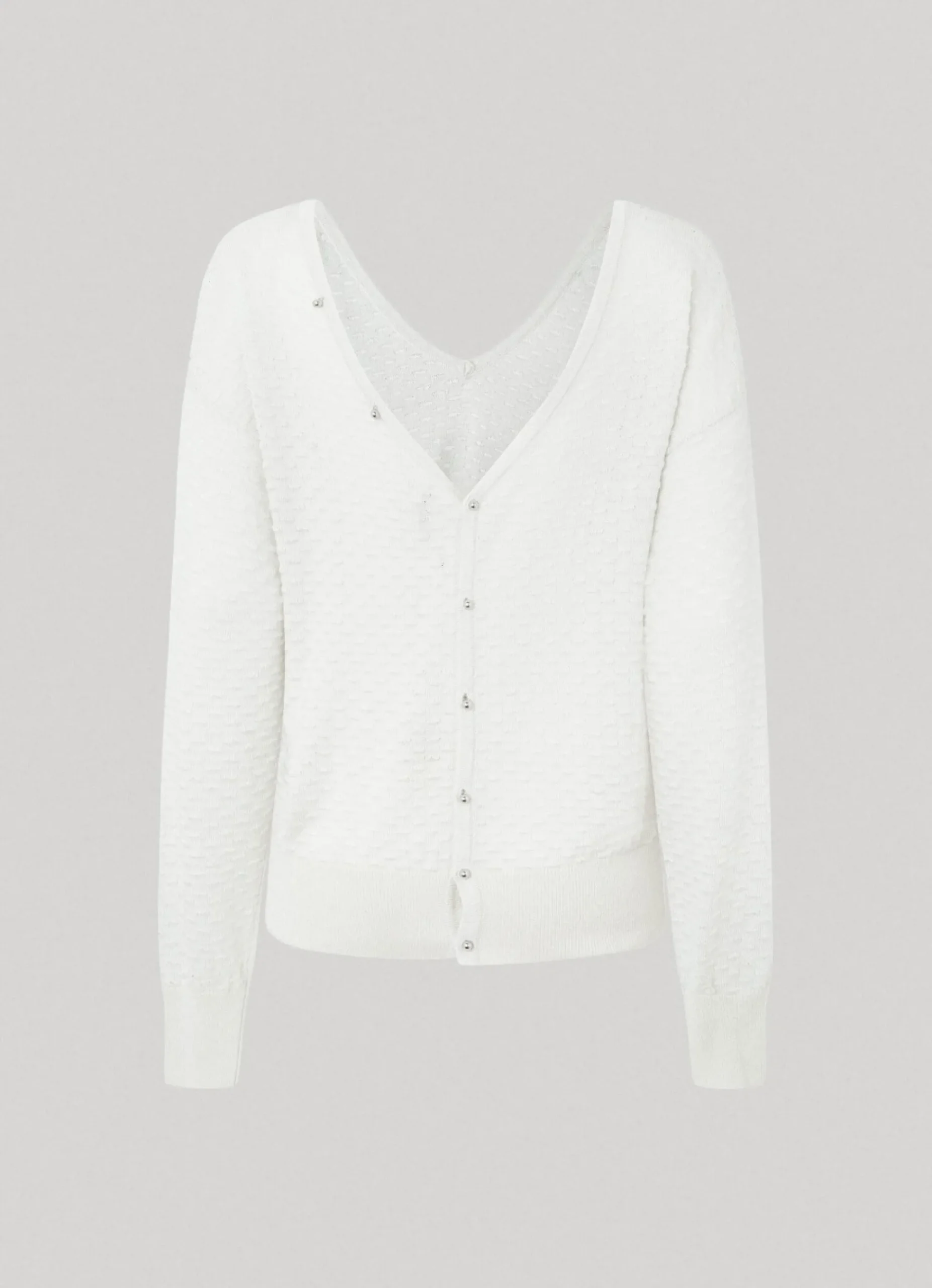Mulher Pepe Jeans Malhas>Sweater Texturizada Decote Em V