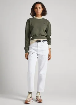Mulher Pepe Jeans Sweatshirts>Sweatshirt Algodao Cropped Fit