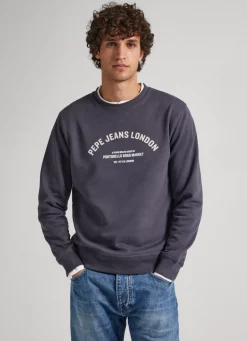 Homem Pepe Jeans Sweatshirts>Sweatshirt Algodao Logo Estampado