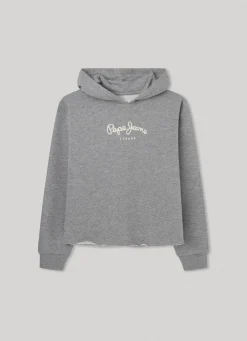 Rapariga Pepe Jeans Sweatshirts E Malhas>Sweatshirt Algodao Logo Estampado